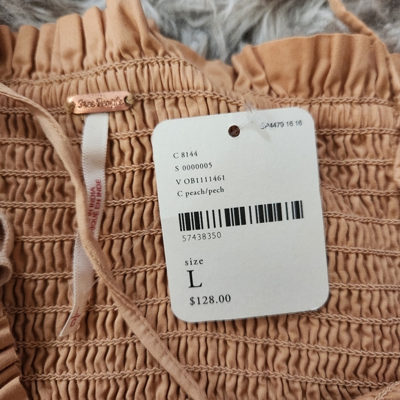 Free People‎ Sunset Dancing Dress Peach Nude Women's Size Large - Picture 8 of 12